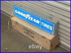 Vintage Goodyear Tires Gas Service Station 36 Double Sided Lighted Sign Works