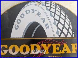 Vintage Goodyear Tires Porcelain Enamel Sign Gas Station Advertising Sign