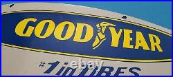 Vintage Goodyear Tires Porcelain Gas Aviation Blimp Double Sided Service Sign