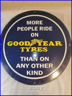 Vintage Goodyear Tires Porcelain Sign Firestone Michelin Gas Oil Mobil Esso 20