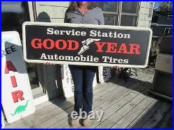 Vintage Goodyear Tires & Service Sign On A 1947 Coca Cola Sign Blank