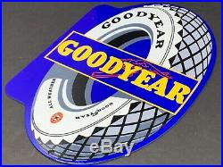 Vintage Goodyear Tires Service Station 12 Baked Metal Advertising Gas Oil Sign