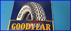 Vintage Goodyear Tires Sign Porcelain Gas Service Convex Advertising Sign