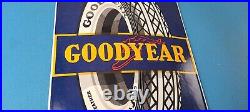 Vintage Goodyear Tires Sign Porcelain Gas Service Convex Advertising Sign