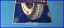 Vintage Goodyear Tires Sign Porcelain Gas Service Convex Advertising Sign