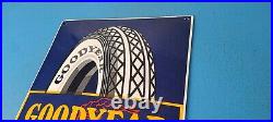 Vintage Goodyear Tires Sign Porcelain Gas Service Convex Advertising Sign