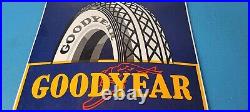 Vintage Goodyear Tires Sign Porcelain Gas Service Convex Advertising Sign