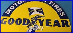 Vintage Goodyear Tires Sign Porcelain Service Advertising Gas Oil Pump Sign