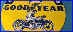 Vintage Goodyear Tires Sign Porcelain Service Advertising Gas Oil Pump Sign