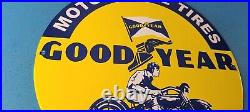 Vintage Goodyear Tires Sign Porcelain Service Advertising Gas Oil Pump Sign