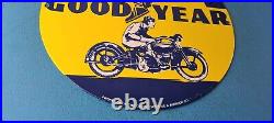 Vintage Goodyear Tires Sign Porcelain Service Advertising Gas Oil Pump Sign