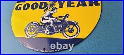 Vintage Goodyear Tires Sign Porcelain Service Advertising Gas Oil Pump Sign