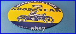 Vintage Goodyear Tires Sign Porcelain Service Advertising Gas Oil Pump Sign