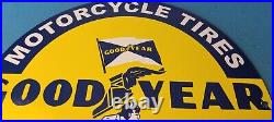 Vintage Goodyear Tires Sign Porcelain Service Advertising Gas Oil Pump Sign