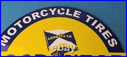 Vintage Goodyear Tires Sign Porcelain Service Advertising Gas Oil Pump Sign