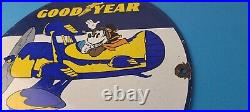 Vintage Goodyear Tires Sign Porcelain Service Mickey Mouse Gas Oil Pump Sign