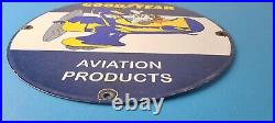 Vintage Goodyear Tires Sign Porcelain Service Mickey Mouse Gas Oil Pump Sign