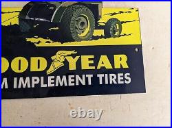 Vintage Goodyear Tractor Tires Service Tire Wheel Store Porcelain Sign
