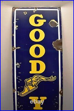 Vintage Goodyear Tyres Tires Advertising Porcelain Enamel Sign Circa 1940 Rare