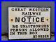 Vintage-Great-Western-Railway-Sign-Gas-Cast-Iron-Train-Track-Conductor-Notice-01-aa