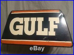 Vintage Gulf Tire Display Rare Gas Station Oil Sign Original Clam Type NICE