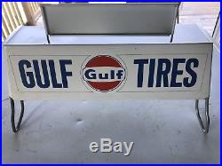 Vintage Gulf Tire Rack Display & Sign