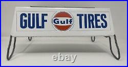 Vintage Gulf Tires Sign Display Rack Signs Metal Gas Station Tire Stand