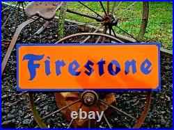 Vintage Hand Painted FIRESTONE FARM TIRES Tractor Truck Gas Station Oil Sign Or
