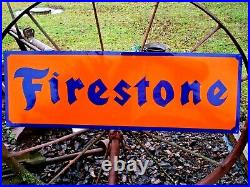 Vintage Hand Painted FIRESTONE FARM TIRES Tractor Truck Gas Station Oil Sign Or