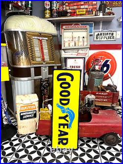 Vintage Hand Painted Lettered GOODYEAR TIRES Gas Station Gas Oil Dealer Sign @