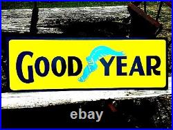 Vintage Hand Painted Lettered GOODYEAR TIRES Gas Station Gas Oil Dealer Sign @
