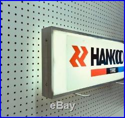 Vintage Hankook Tire Double Sided Lighted Advertising Shop Sign