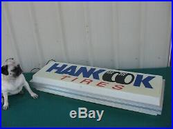 Vintage Hankook Tires Double Sided Lighted Dealer Advertising Shop Sign 37x 12