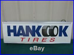 Vintage Hankook Tires Double Sided Lighted Dealer Advertising Shop Sign 37x 12