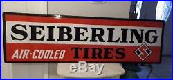 Vintage Heavy Sieberling Air Cooled Tires Porcelain Enamel Sign 60 Long