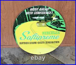 Vintage Hercules Saftipreme Showroom Tire Display Tin Sign