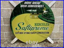 Vintage Hercules Saftipreme Showroom Tire Display Tin Sign (sh)