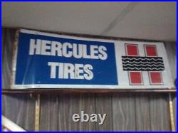 Vintage Hercules Tires Embossed Advertising Sign Gas & Oil Unusual Size