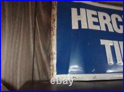 Vintage Hercules Tires Embossed Advertising Sign Gas & Oil Unusual Size