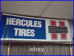 Vintage Hercules Tires Embossed Advertising Sign Gas & Oil Unusual Size