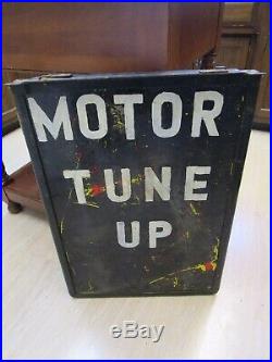 Vintage Homemade New Used Tire Sign/ Bracket, over Paint Top Value Stamp, Gas Oil