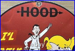 Vintage Hood Tires Porcelain Sign Gas Station Oil Continental Michelin Goodyear