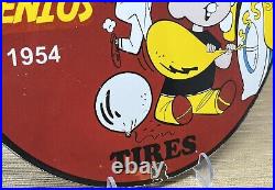 Vintage Hood Tires Porcelain Sign Gas Station Oil Continental Michelin Goodyear