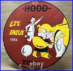 Vintage Hood Tires Porcelain Sign Gas Station Oil Continental Michelin Goodyear