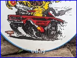 Vintage Hot Rod Shop Porcelain Advertising Sign 12