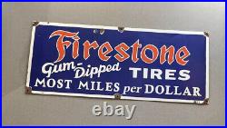 Vintage Huge 36 Firestone Tires Porcelain Sign Car Gas Truck Gasoline Oil