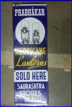 Vintage Hurricane Kerosene Lantern Oil Lamp Enamel Sign