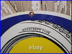 Vintage Hutchinson Tire Sign Old Big Auto Car Truck Wheels Co Porcelain Sign 30