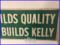 Vintage Kelly Springfield Tires Painted Metal Advertising Sign Gas Oil Soda