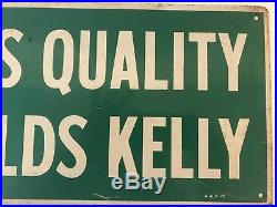 Vintage Kelly Springfield Tires Painted Metal Advertising Sign Gas Oil Soda